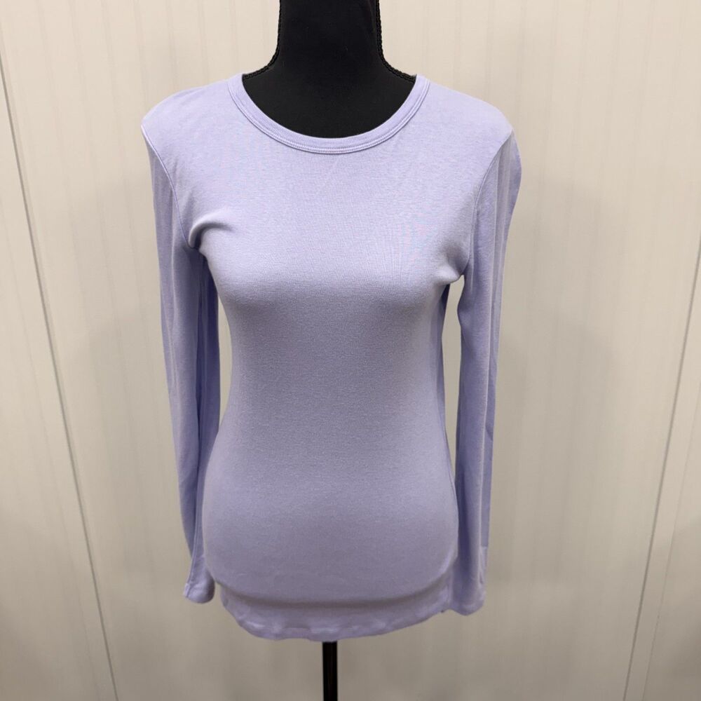 Kettlewell Women's Medium Purple Pima Cotton Long Sleeve Crew Neck T-Shirt